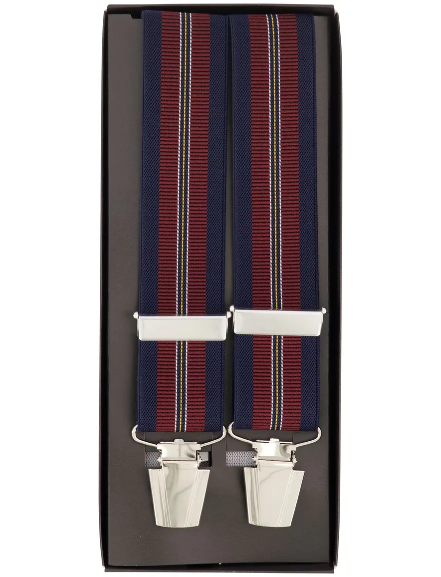 Lindenmann bretels geprint donkerblauw