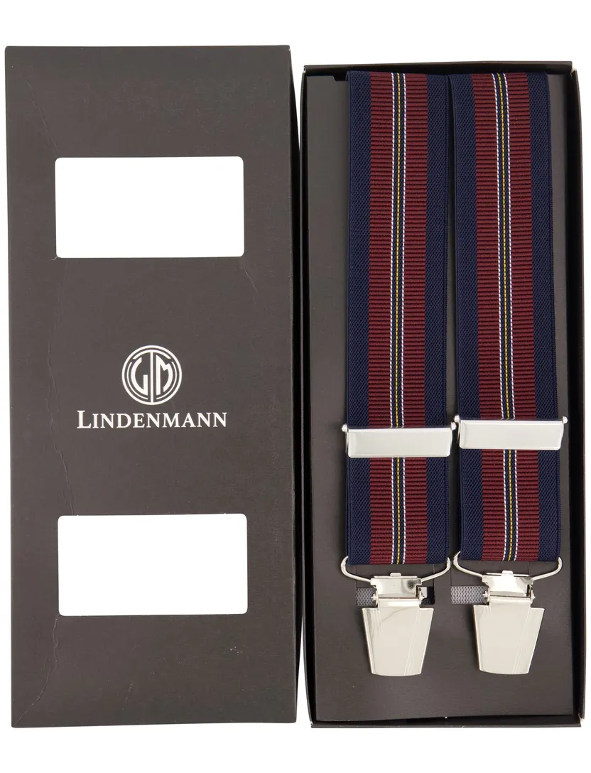 Bretels Lindenmann donkerblauw geprint