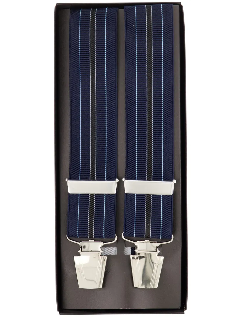 Bretels Lindenmann navy geprint