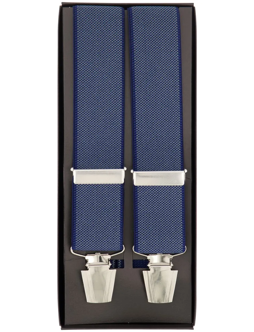Lindenmann bretels donkerblauw geprint