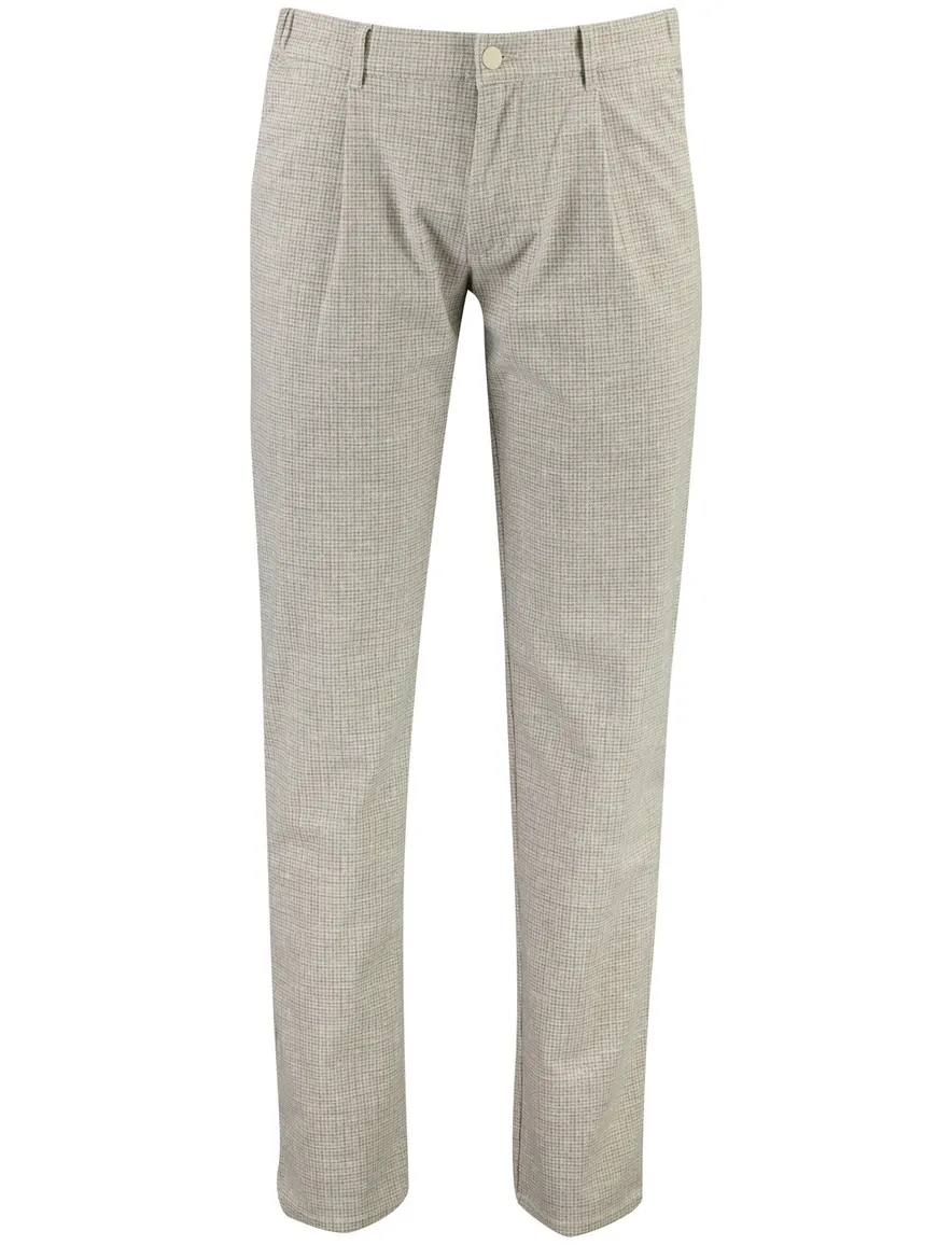 North84 beige chino met bandplooi
