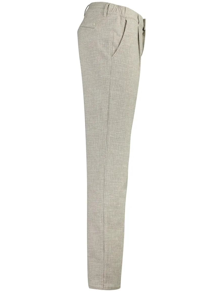 North84 beige chino met bandplooi