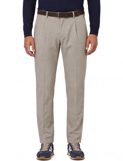 North84 Broek North84 beige chino bandplooi