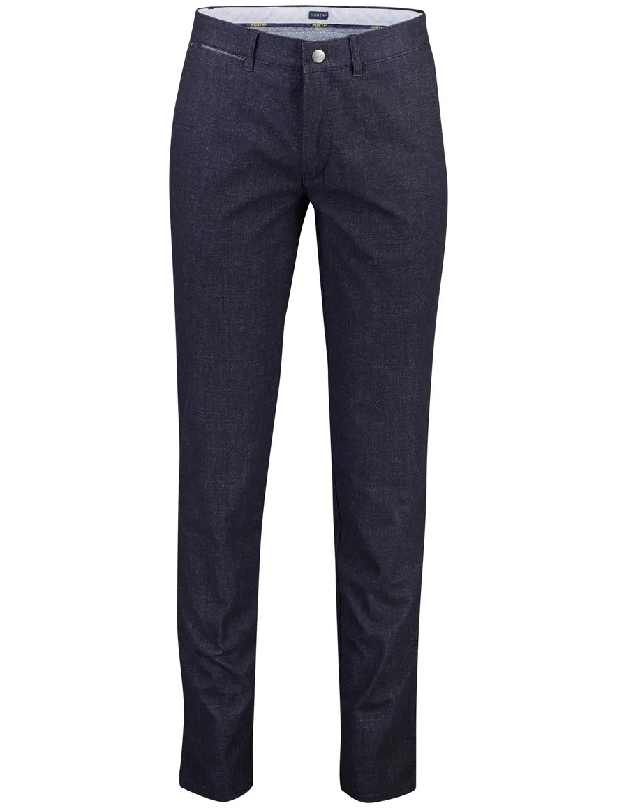 North84 chino donkerblauw geprint comfort