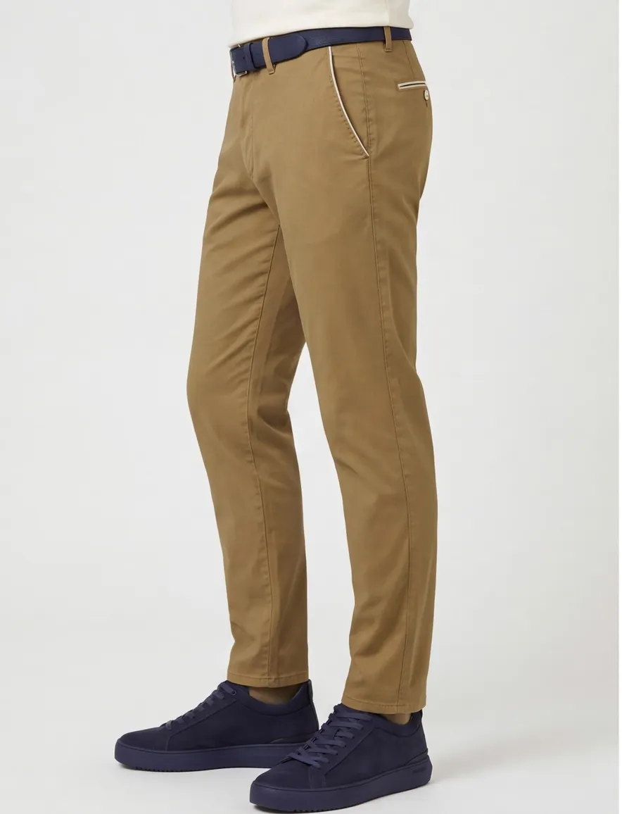 Broek North84 khaki Luxury Comfort Chino 253