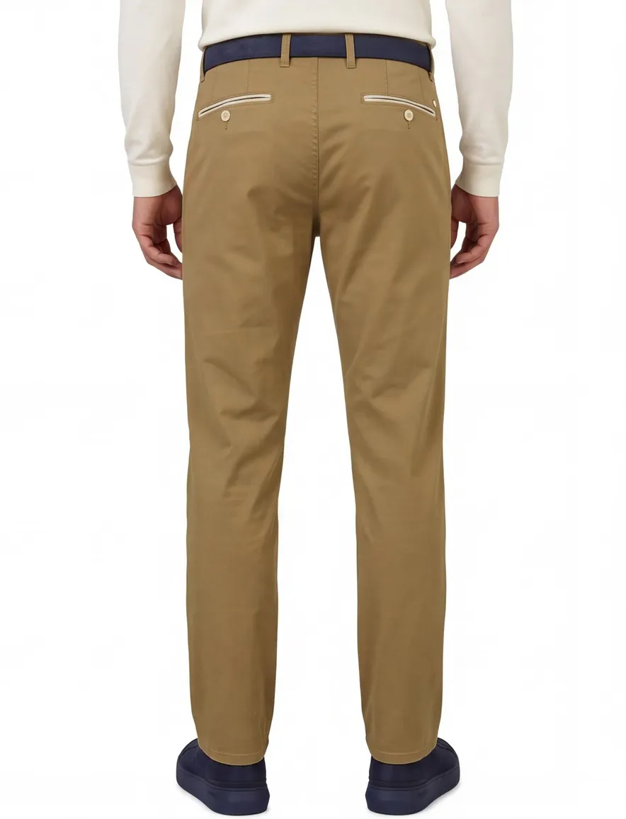 Broek North84 khaki Luxury Comfort Chino 253