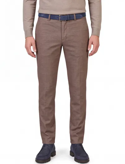 North84 North84 chino bruin geruit comfort