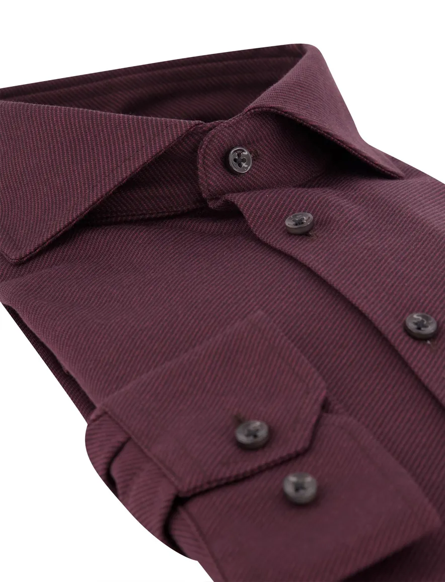 Desoto overhemd aubergine met licht streep motief