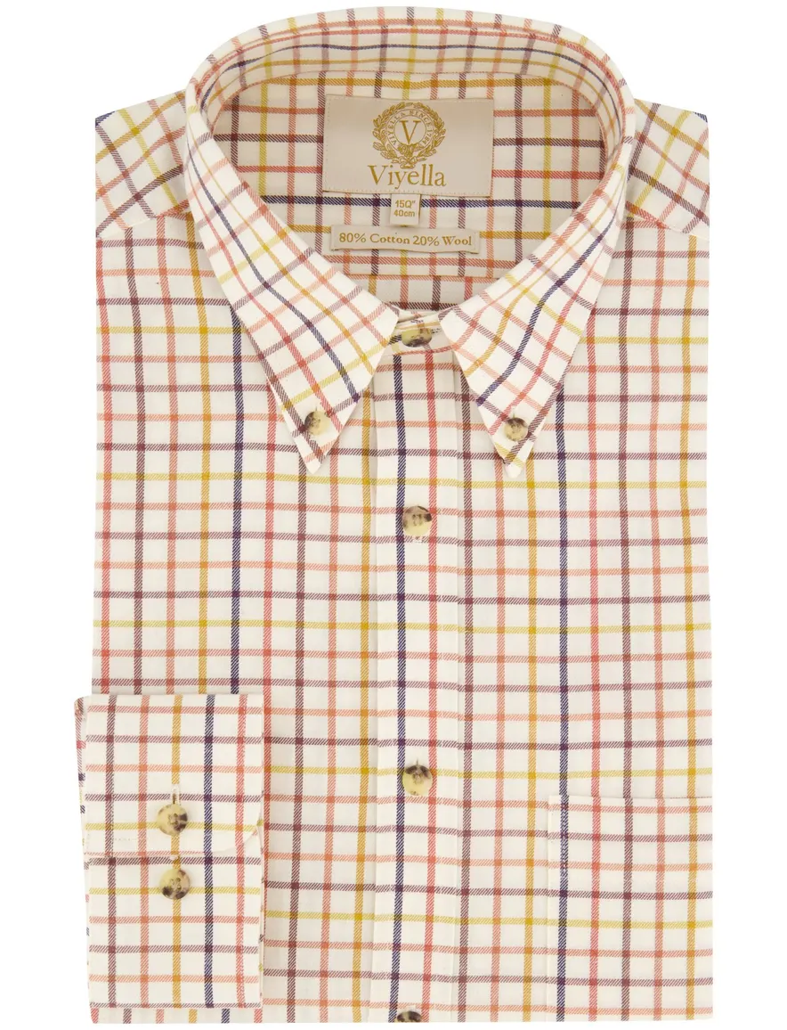 Viyella overhemd creme geruit