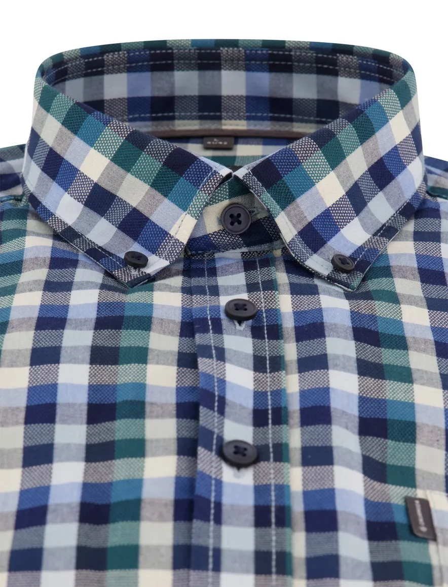 Casa Moda Casual Fit overhemd blauw geruit