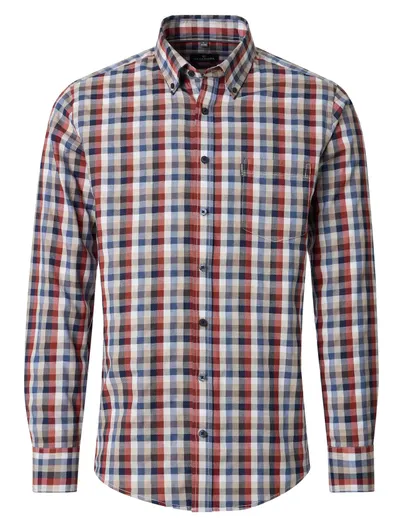 Casa Moda Casa Moda overhemd blauw, rood, beige geruit