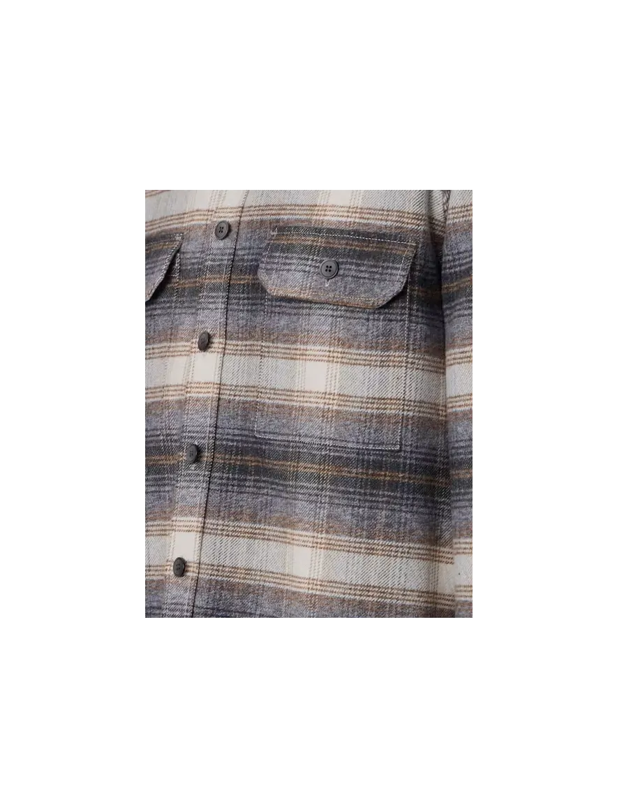 Casa Moda overshirt donkerblauw geruit met borstzak