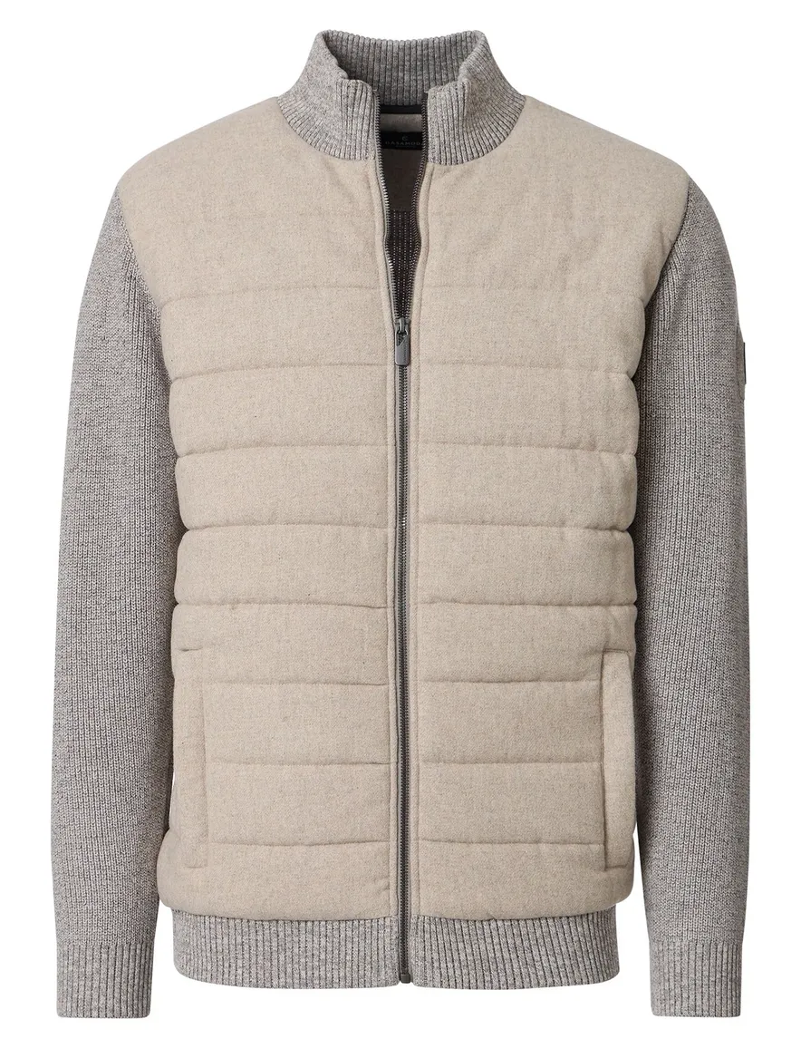 Casa Moda vest beige gevoerd effen