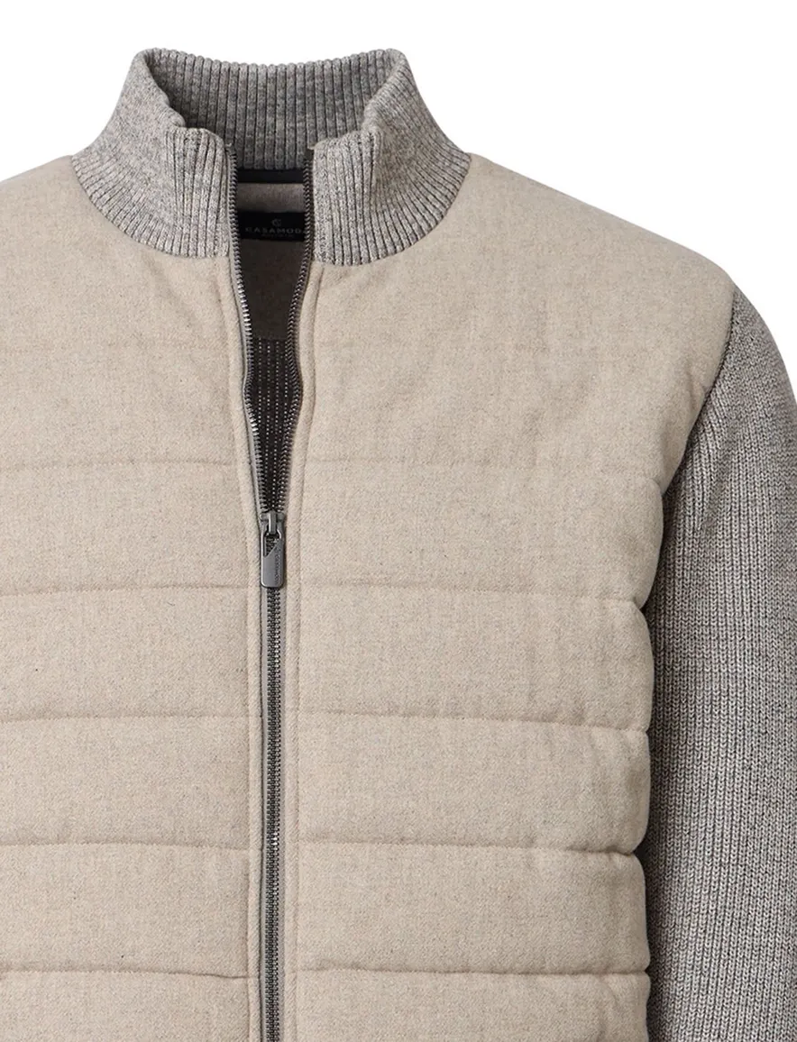 Casa Moda vest beige gevoerd effen