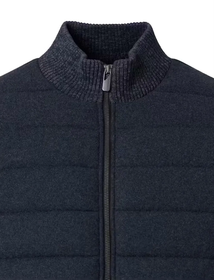Casa Moda vest donkerblauw gemeleerd outdoor