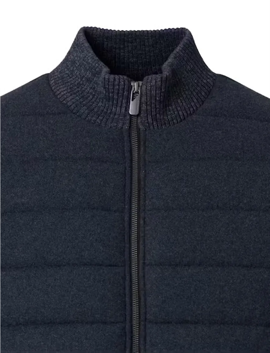 Casa Moda vest donkerblauw gemeleerd outdoor