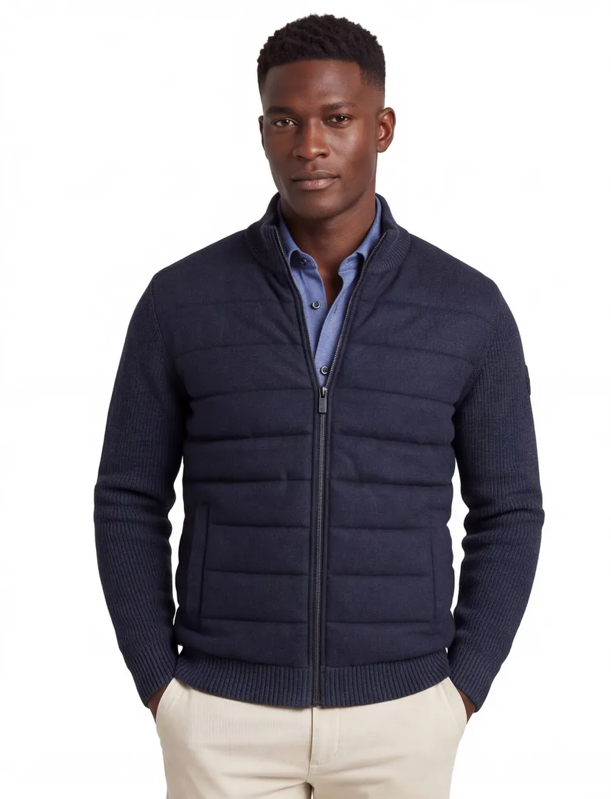Casa Moda vest donkerblauw gemeleerd outdoor