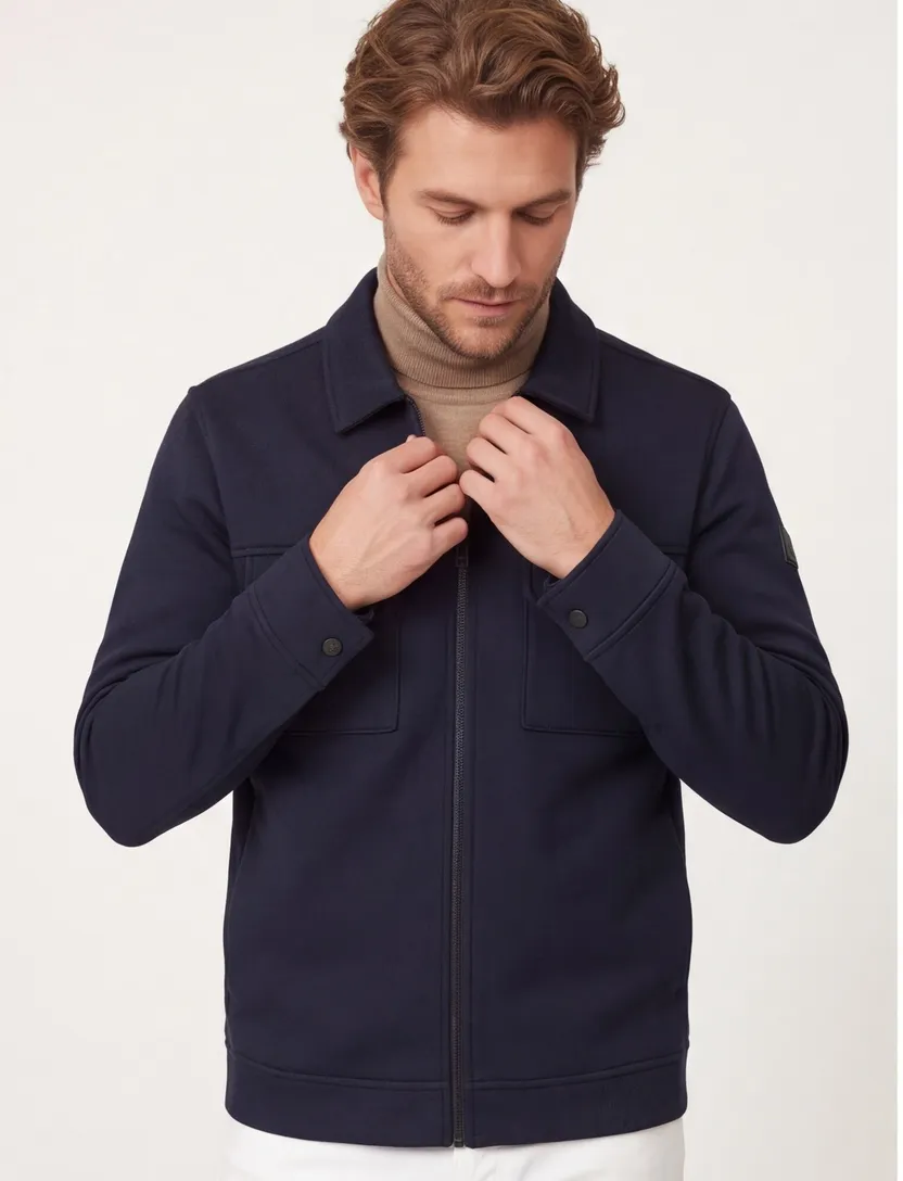 Overshirt Casa Moda donkerblauw met rits