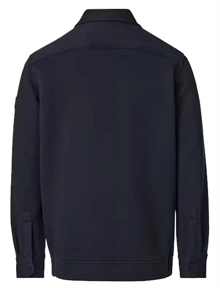 Casa Moda overshirt donkerblauw met rits en borstzak