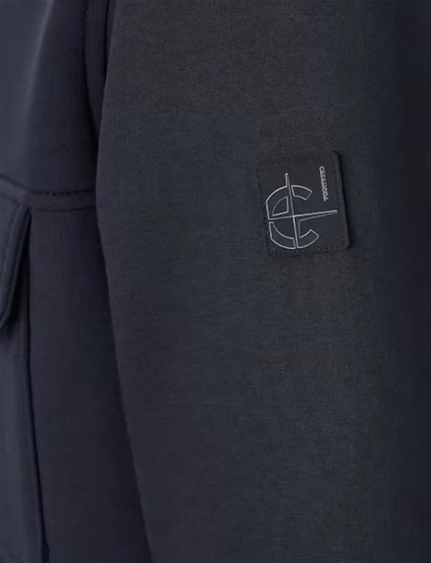 Casa Moda overshirt donkerblauw met rits en borstzak