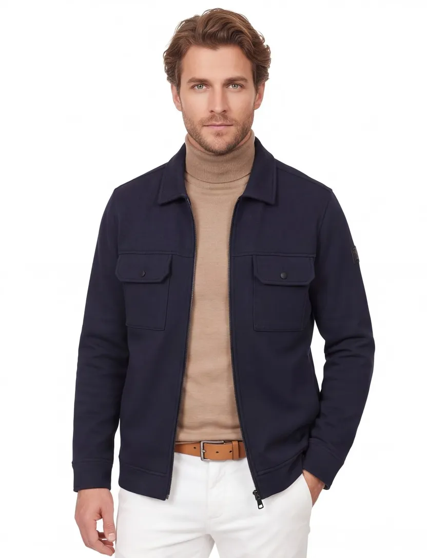 Overshirt Casa Moda donkerblauw met rits