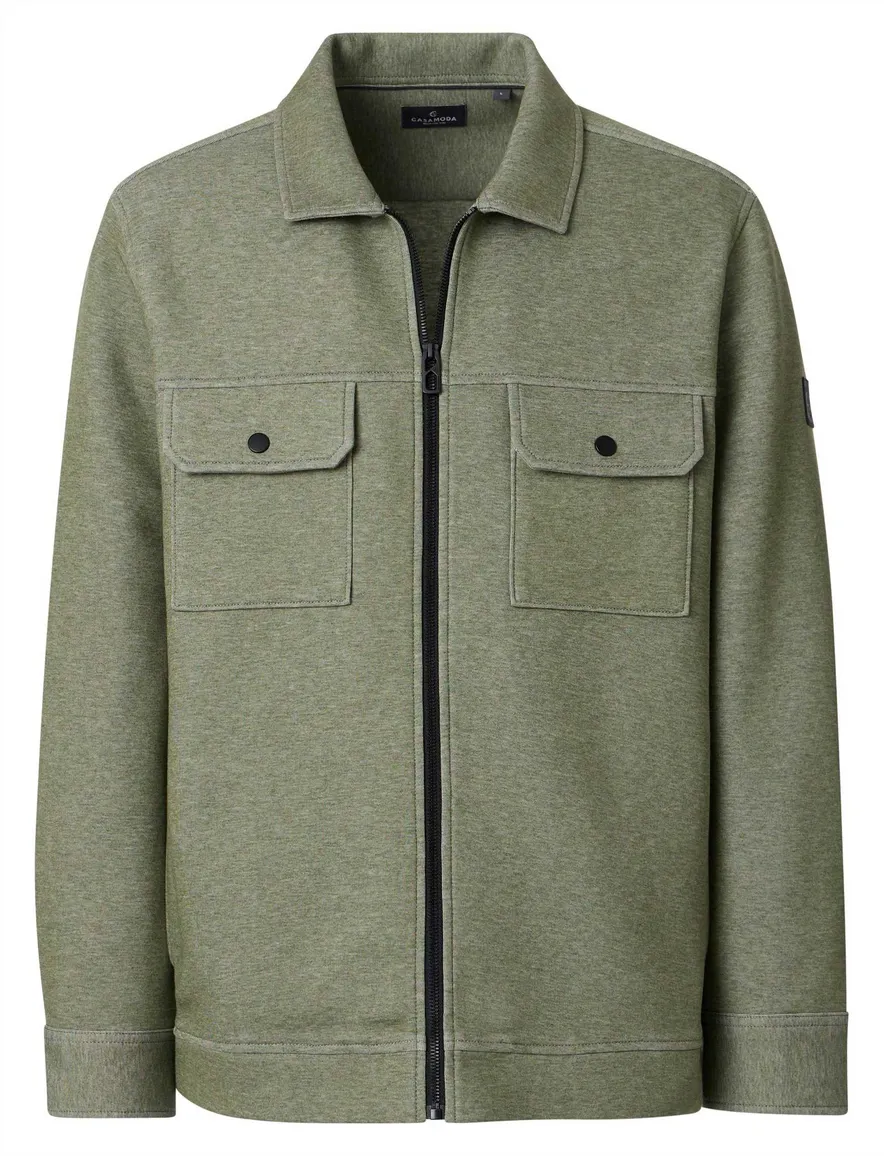 Casa Moda overshirt groen met borstzak