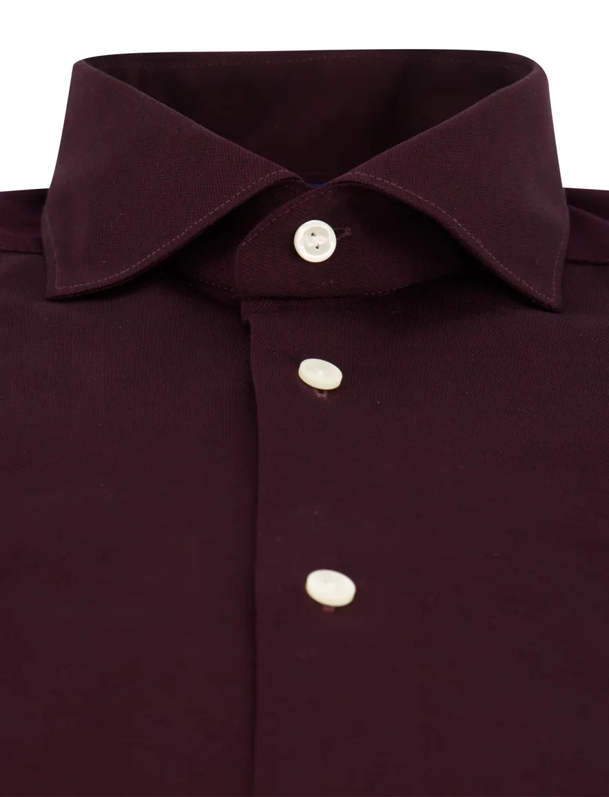 Eton Contemporary Fit overhemd bordeaux effen
