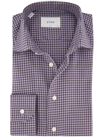 Eton Overhemden Eton Slim Fit blauw Wrinkle-Resisrant