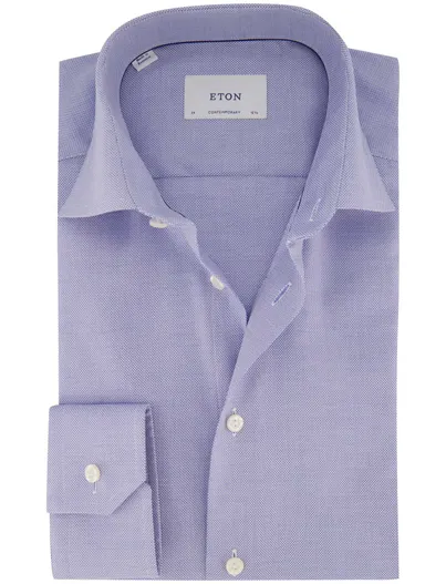 Eton Eton Contemporary Fit overhemd blauw gemeleerd