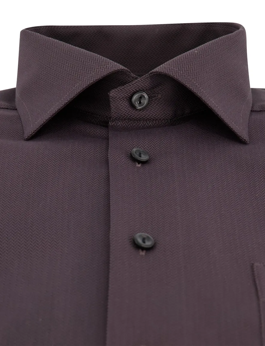 Overhemd Eton bruin