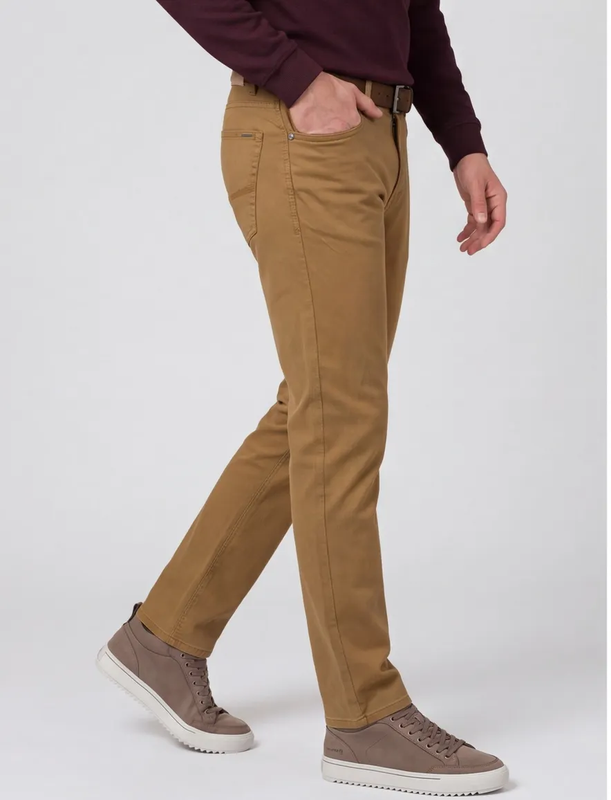 Pierre Cardin Lyon 5-pocket broek bruin
