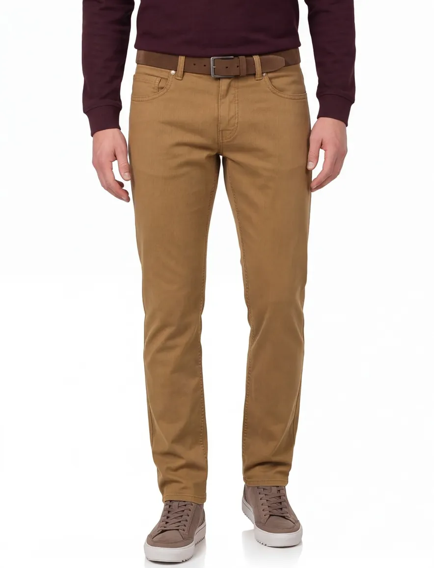 Pierre Cardin Lyon 5-pocket broek bruin