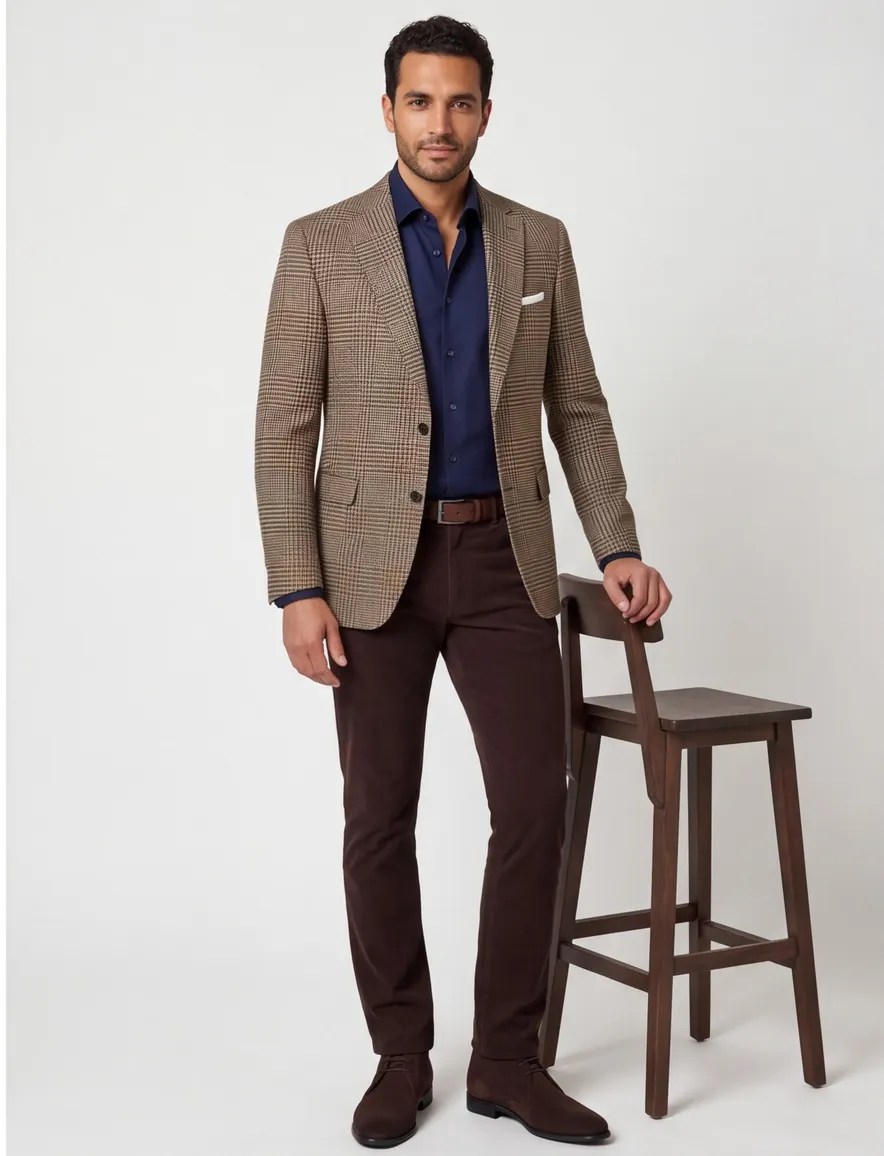 Carl Gross colbert bruin geprint viscose