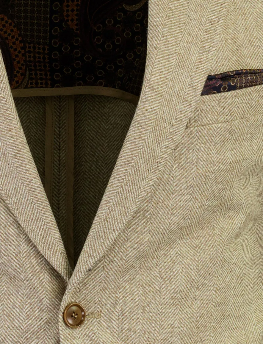 Carl Gross colbert beige gemeleerd viscose