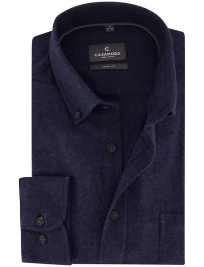 Casa Moda Casa Moda Casual Fit overhemd donkerblauw effen