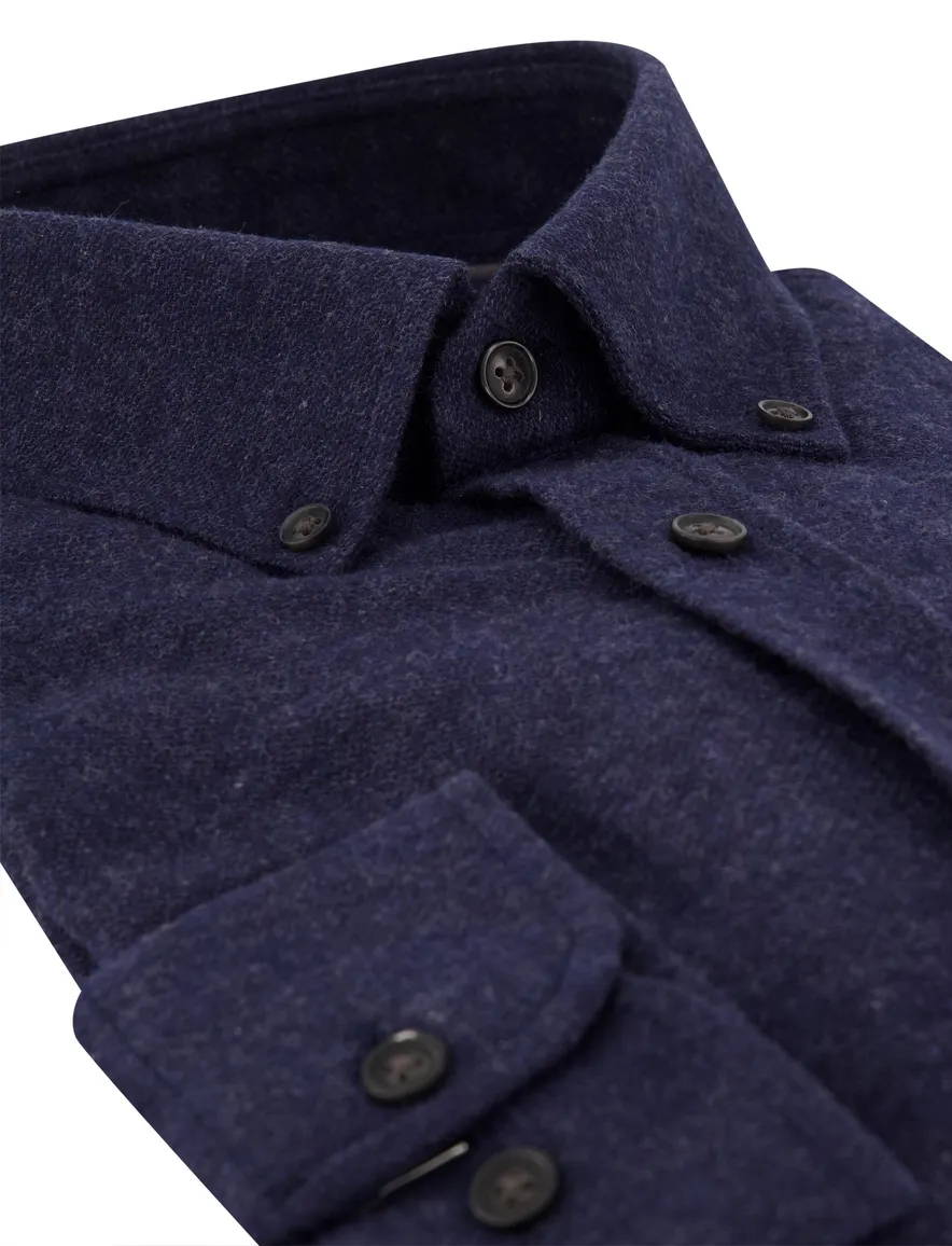 Casa Moda Casual Fit overhemd donkerblauw effen