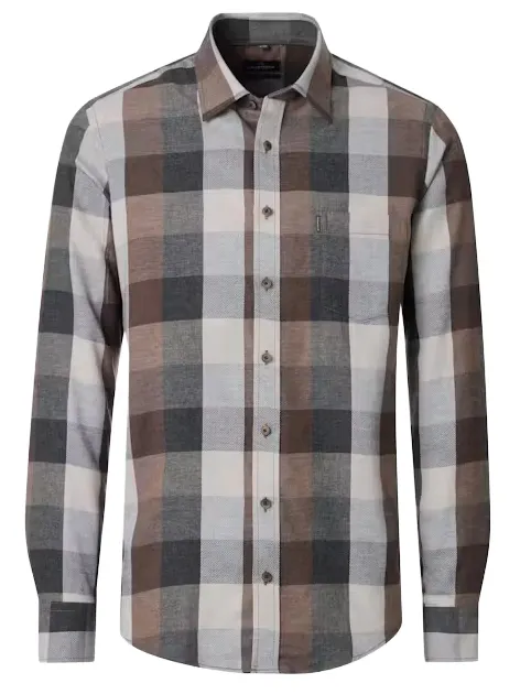 Overhemd Casa Moda Casual Fit bruin