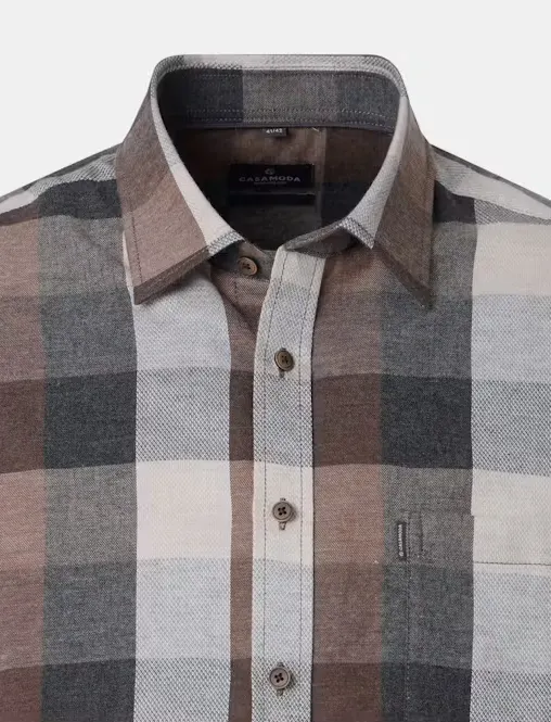 Overhemd Casa Moda Casual Fit bruin