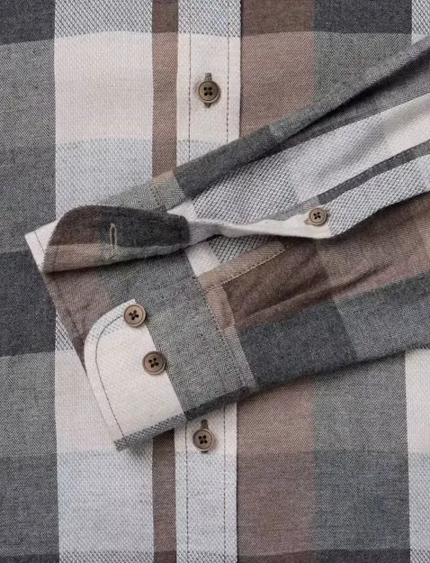 Overhemd Casa Moda Casual Fit bruin