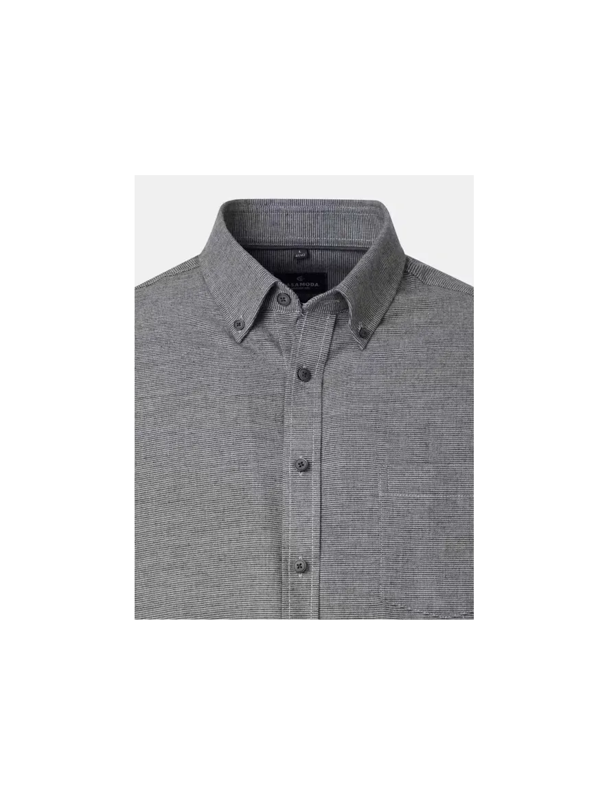 Casa Moda Casual Fit overhemd antraciet geprint