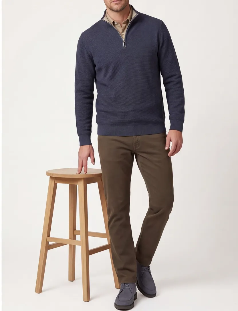 Trui Casa Moda donkerblauw gemeleerd