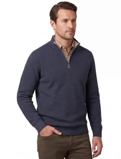 Casa Moda Trui Casa Moda donkerblauw gemeleerd
