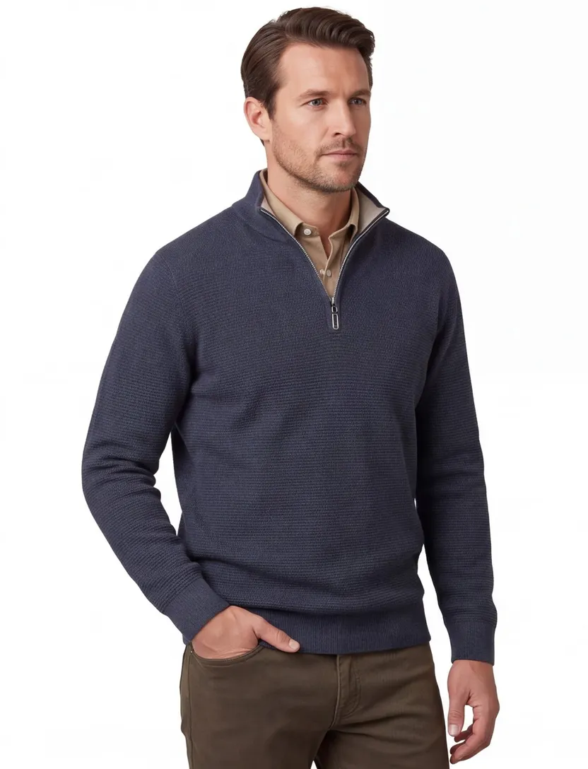 Trui Casa Moda donkerblauw gemeleerd