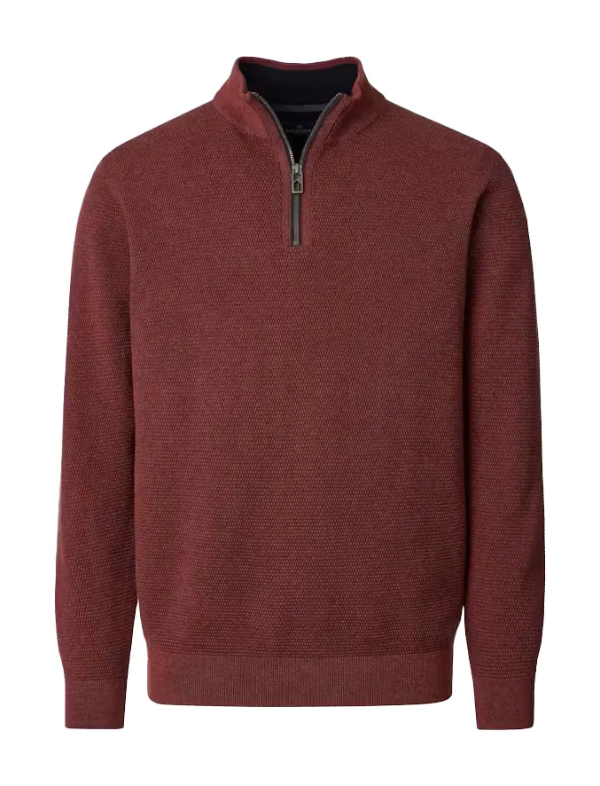 Casa Moda trui rood gemeleerd ronde hals