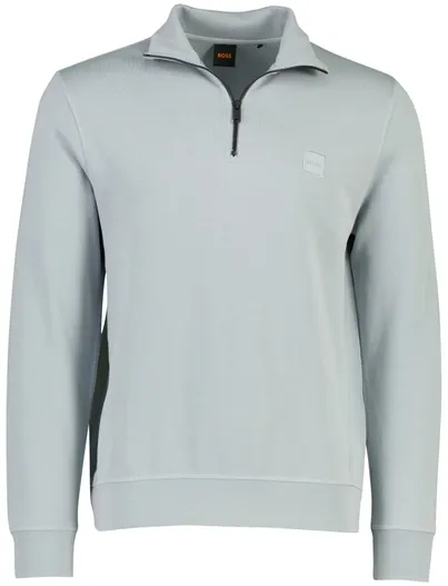 Hugo Boss BOSS Orange trui lichtblauw half zip