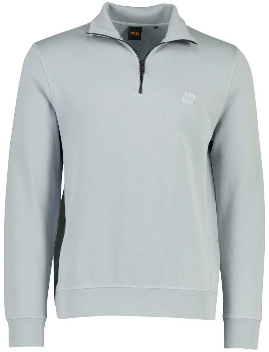 BOSS Orange trui lichtblauw half zip
