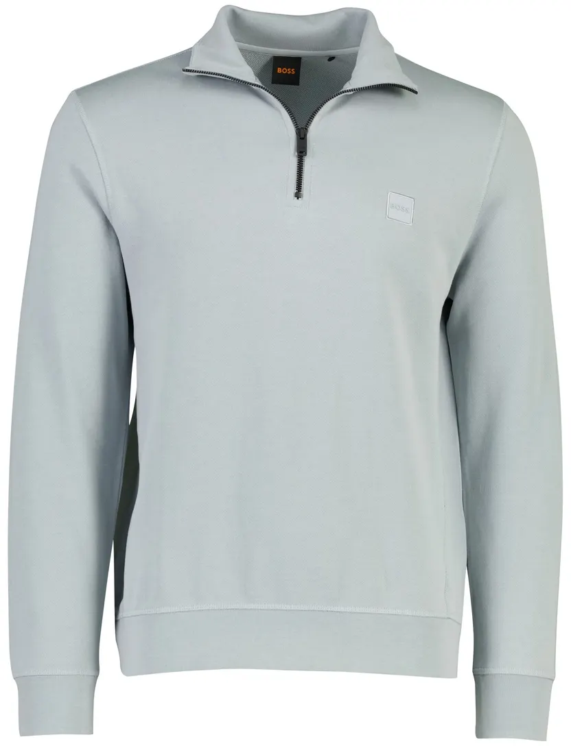 Trui BOSS Orange lichtblauw half zip