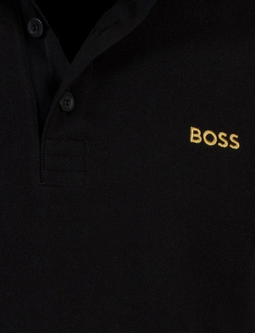 BOSS Green poloshirt zwart piqué BOSS Paddy
