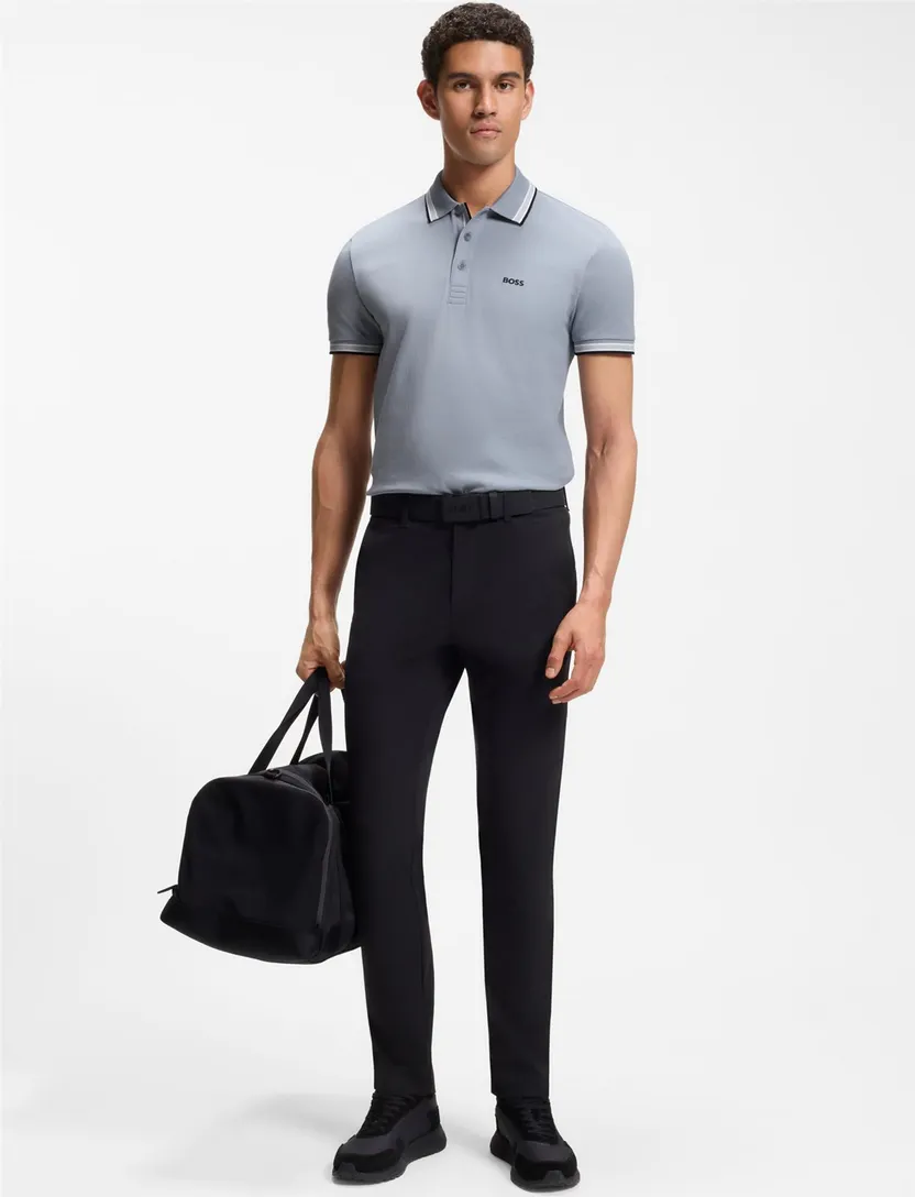 BOSS Green poloshirt grijs pique