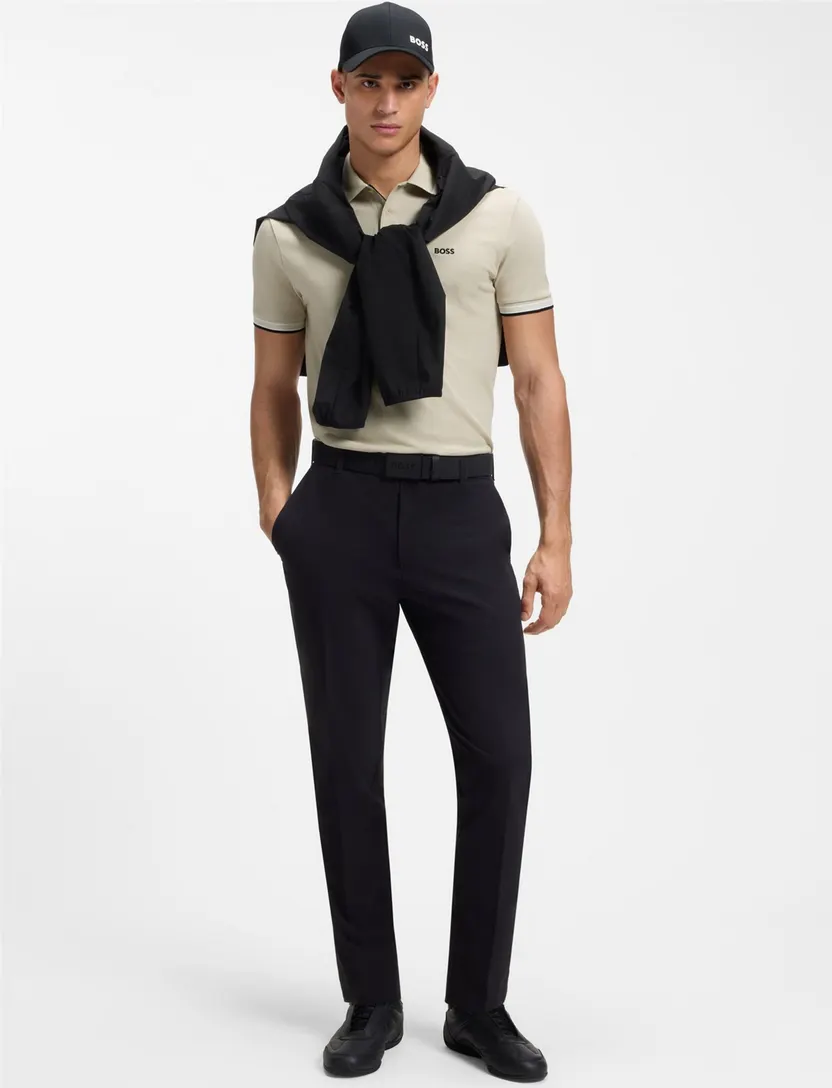 BOSS Green poloshirt beige pique normale fit
